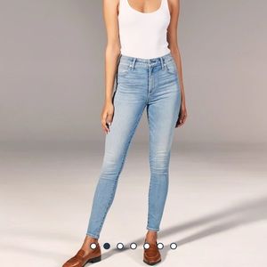 A&F stretch denim high rise super skinny